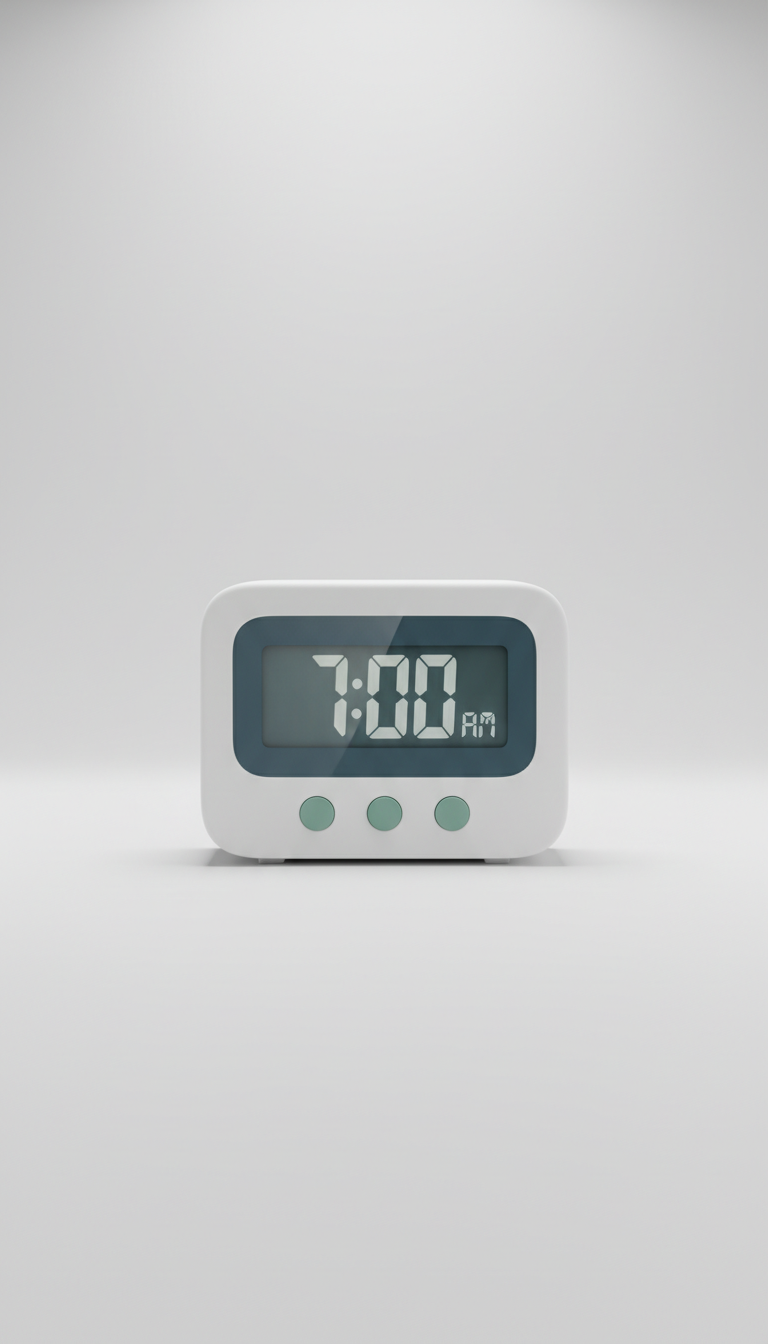 Compact Digital Alarm Clock Slate Blue Accent