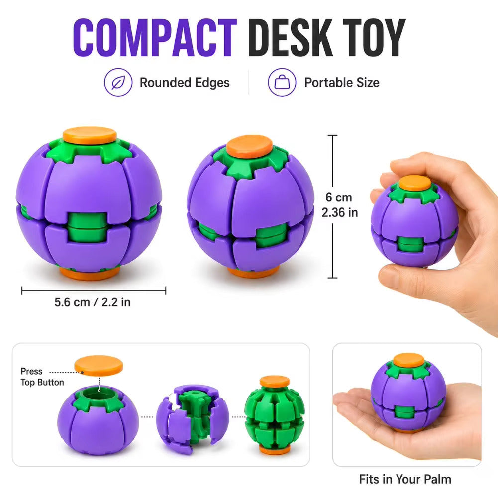 3D Printed Fidget Spinner Ball | Stress Relief Desk Toy