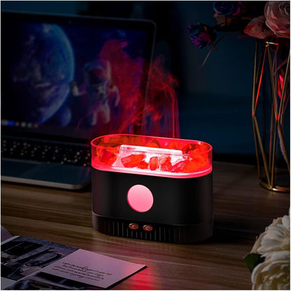 Flame Aroma Diffuser - Ultrasonic Humidifier & Aromatherapy with Adjustable Flame Lighting