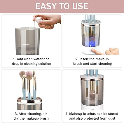 3-in-1 Electric Makeup Brush Cleaner | Automatic Brush Cleaner, Dryer & Storage Stand