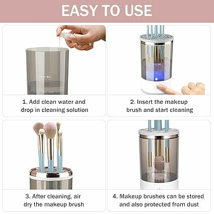 3-in-1 Electric Makeup Brush Cleaner | Automatic Brush Cleaner, Dryer & Storage Stand