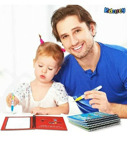 Magic Water Coloring Book for Kids | Reusable Water Painting Book with Magic Pen