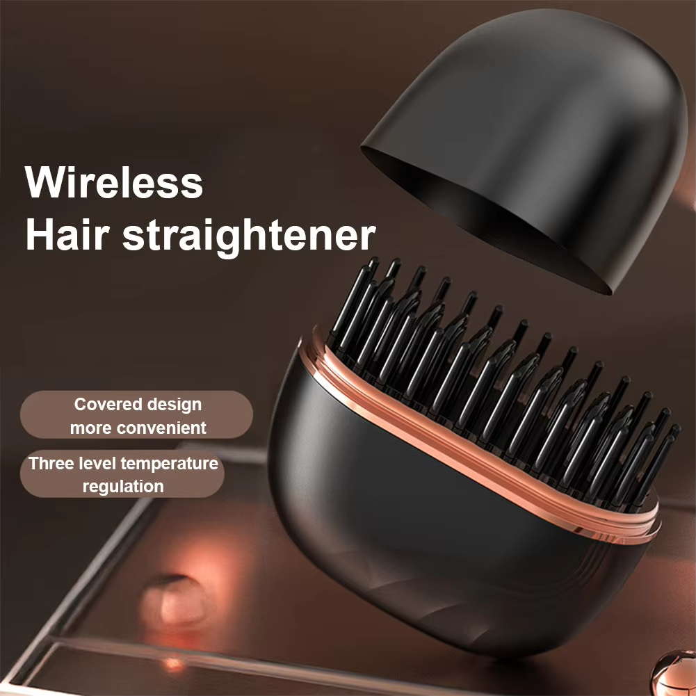 Mini Wireless Hair Straightener Comb – Rechargeable Hair Styling Brush