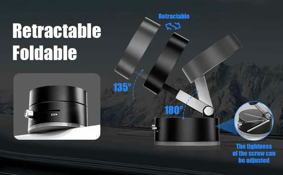 Magnetic Suction Phone Holder | Foldable 360° Adjustable Phone Mount