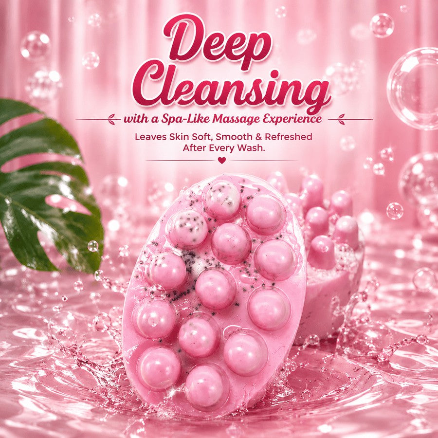 Instant Glow Massage Shower Soap | Deep Cleansing Body Soap for Soft & Smooth Skin