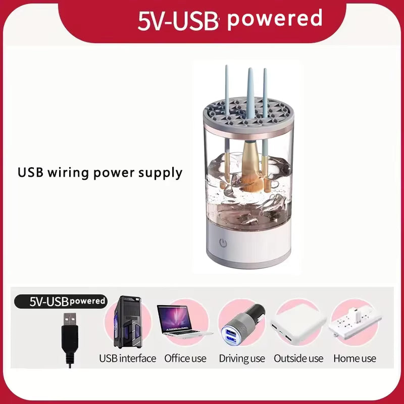 3-in-1 Electric Makeup Brush Cleaner | Automatic Brush Cleaner, Dryer & Storage Stand