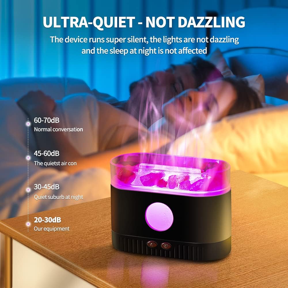 Flame Aroma Diffuser - Ultrasonic Humidifier & Aromatherapy with Adjustable Flame Lighting