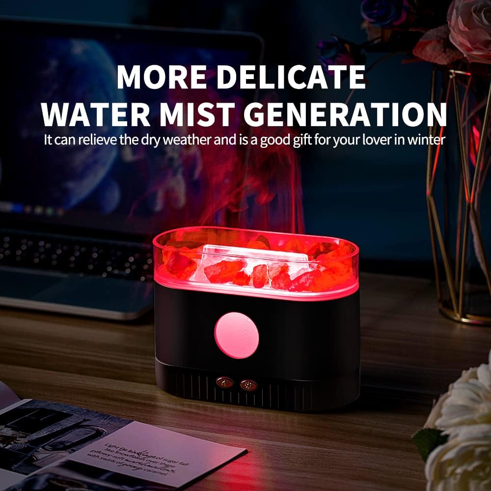 Flame Aroma Diffuser - Ultrasonic Humidifier & Aromatherapy with Adjustable Flame Lighting