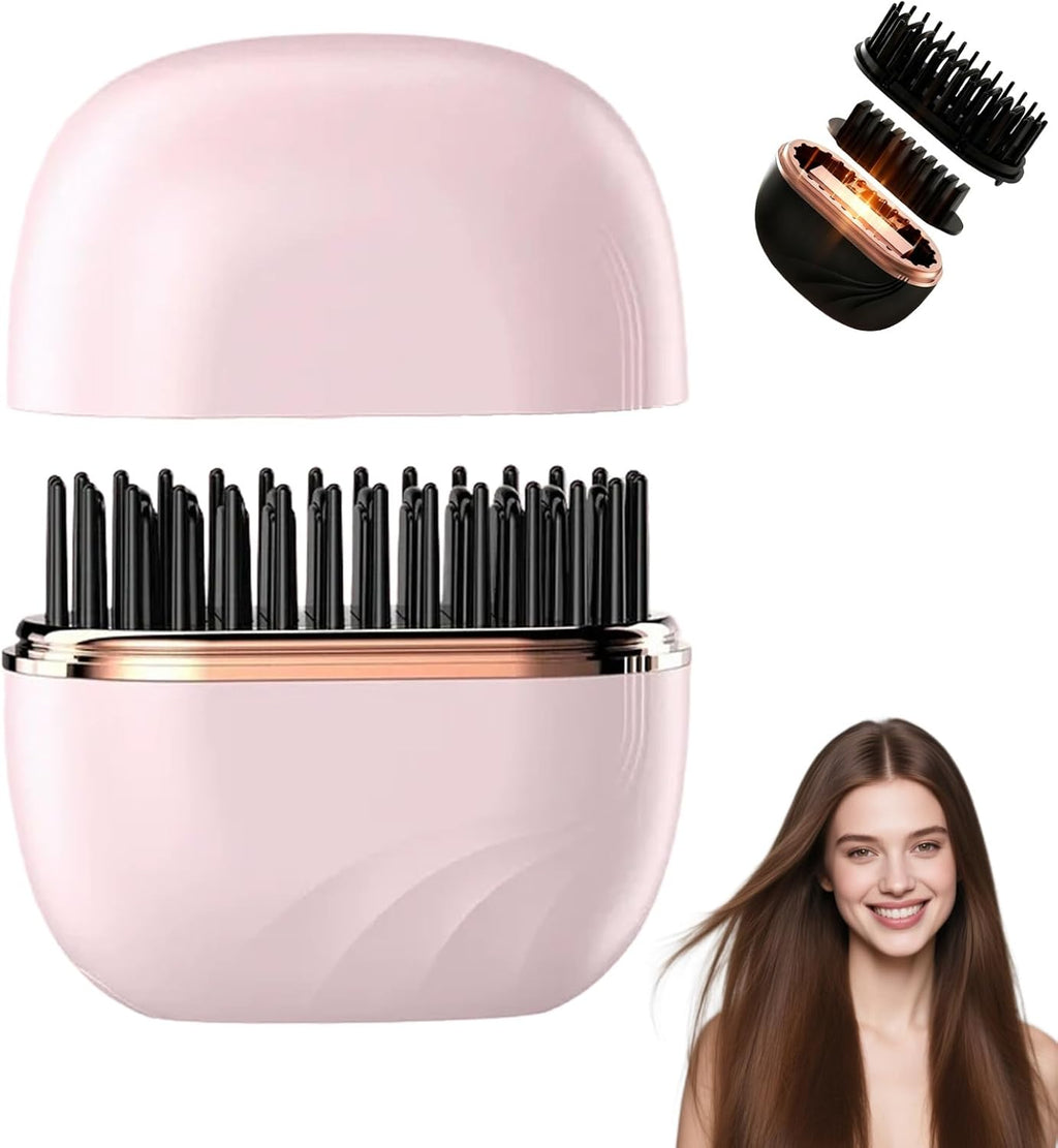 Mini Wireless Hair Straightener Comb – Rechargeable Hair Styling Brush