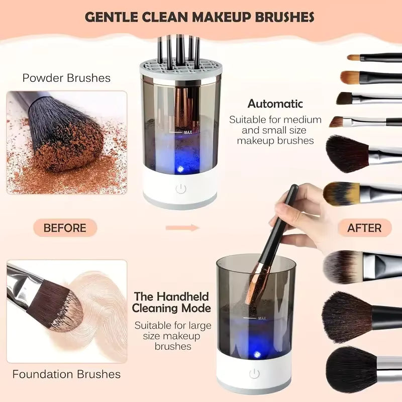 3-in-1 Electric Makeup Brush Cleaner | Automatic Brush Cleaner, Dryer & Storage Stand