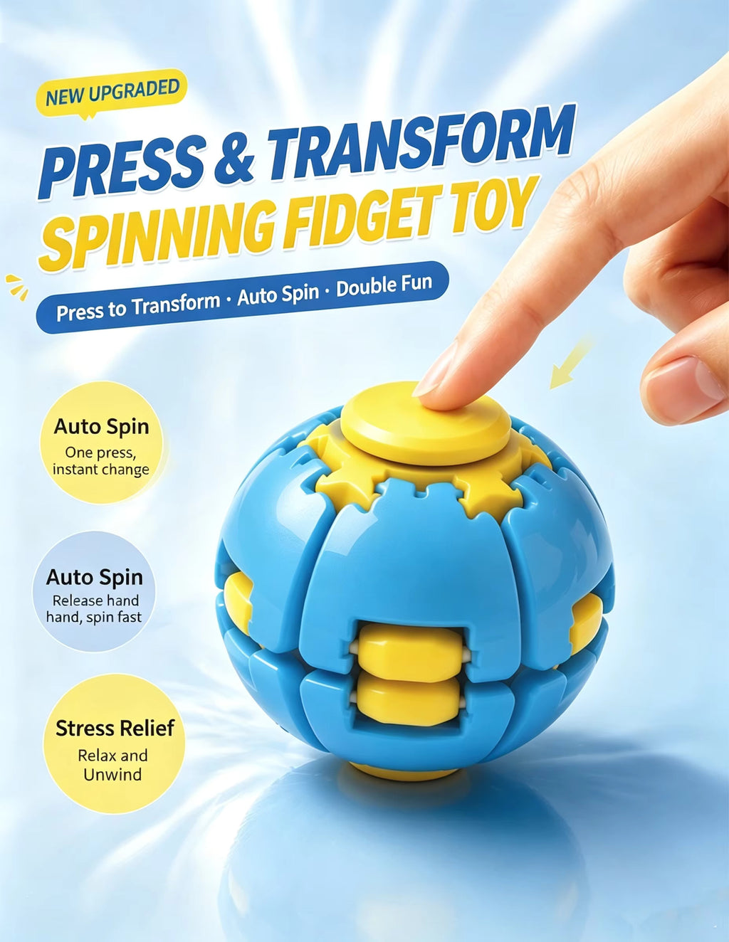 3D Printed Fidget Spinner Ball | Stress Relief Desk Toy