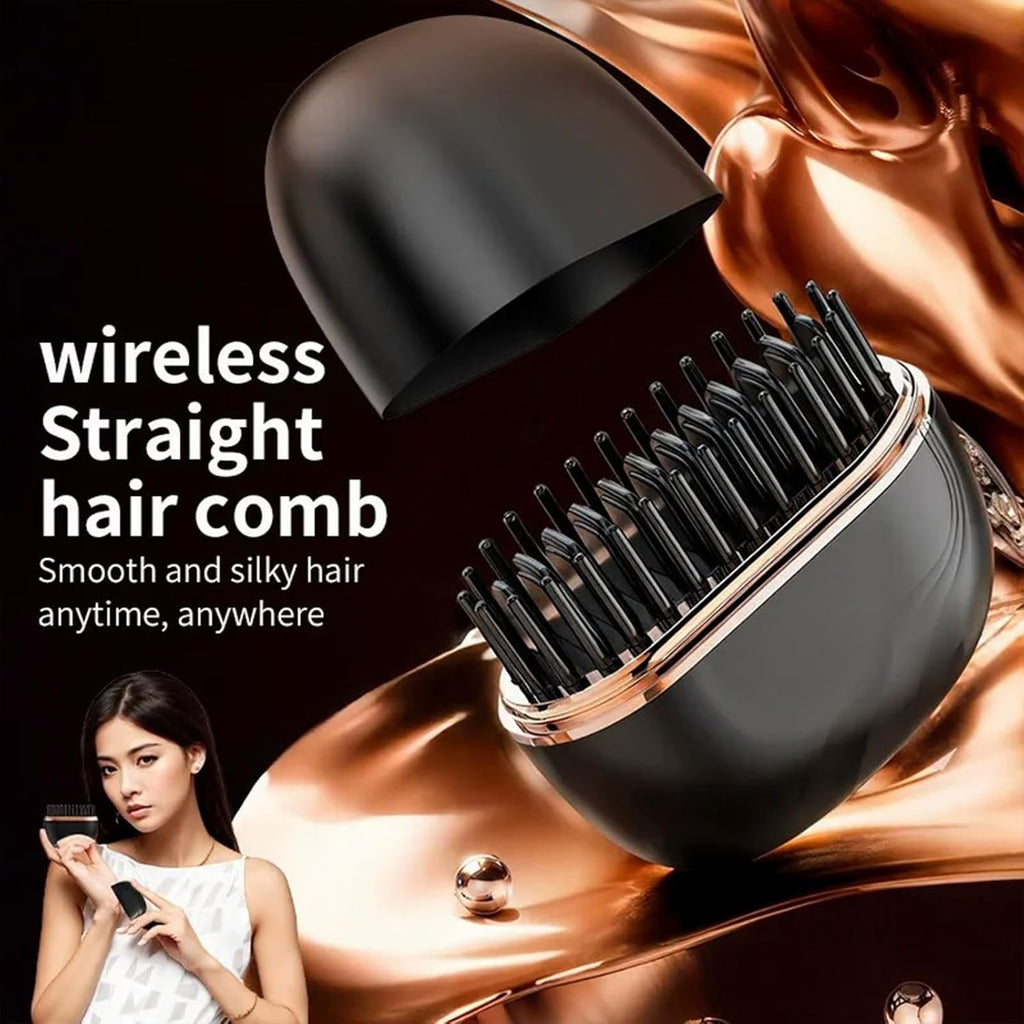 Mini Wireless Hair Straightener Comb – Rechargeable Hair Styling Brush