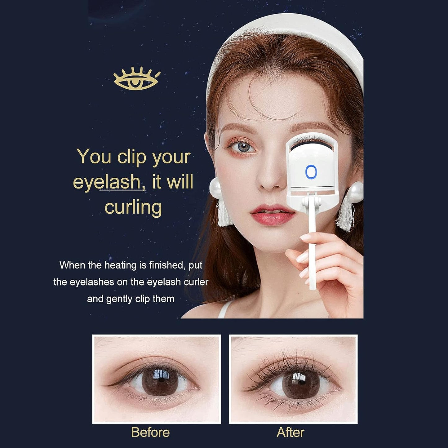 Electric Heated Eyelash Curler – Perfectly Curled Lashes in Seconds!