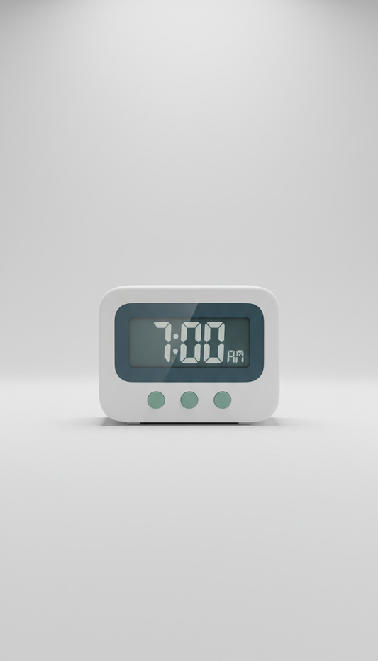Compact Digital Alarm Clock Slate Blue Accent