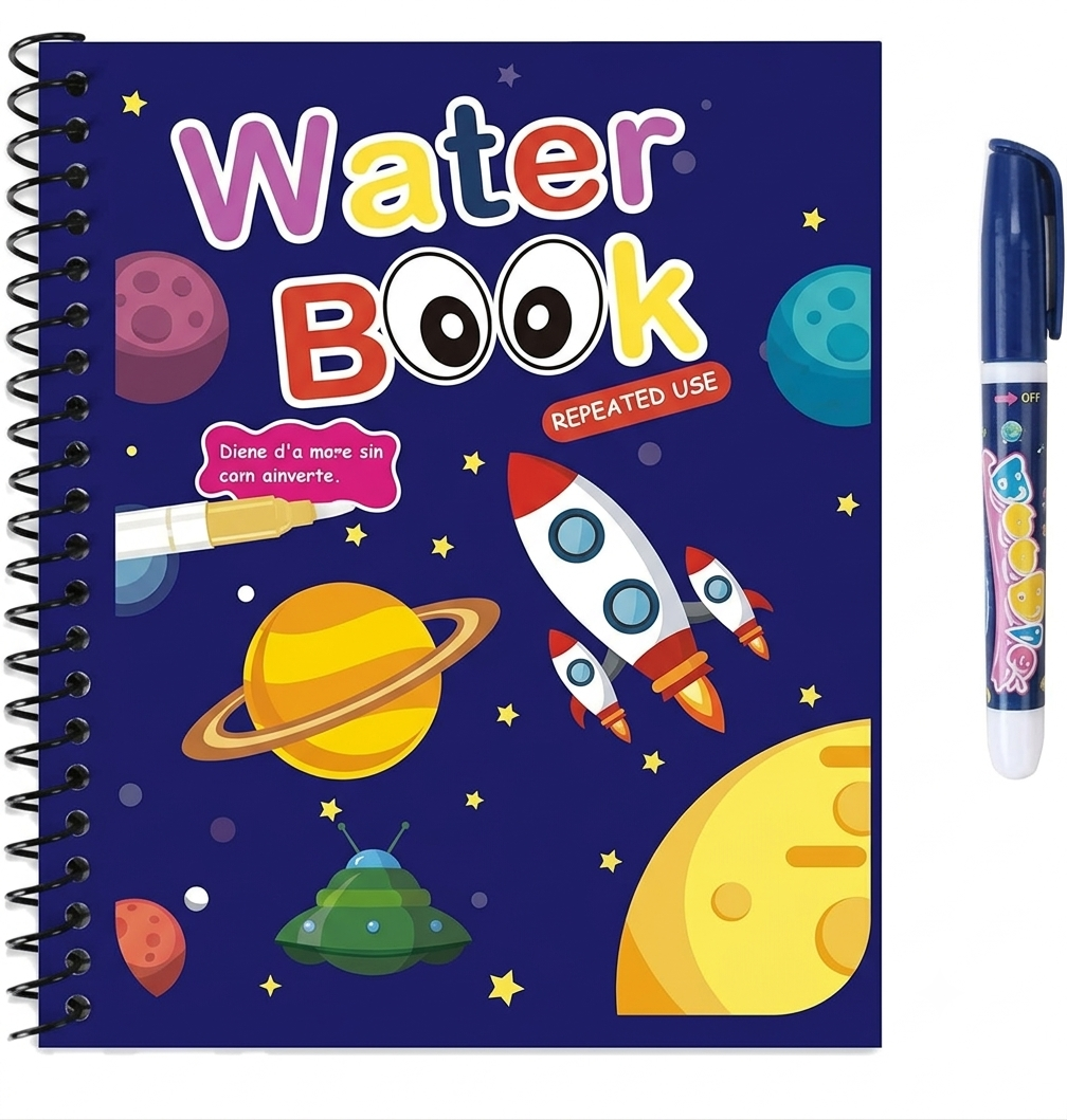 Magic Water Coloring Book for Kids | Reusable Water Painting Book with Magic Pen