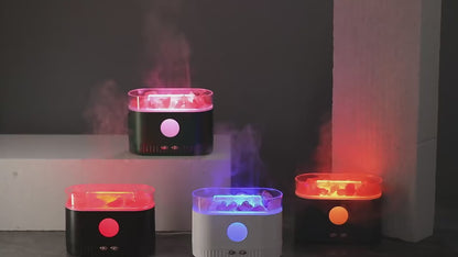 Flame Aroma Diffuser - Ultrasonic Humidifier & Aromatherapy with Adjustable Flame Lighting